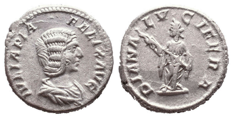 Roman Imperial Coins, Julia Domna . Augusta, A.D. 193-217. AR denarius
Referenc...