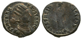 Roman Imperial Coins, Fausta. Augusta, A.D. 324-326. Æ follis 
Reference:
Condition: Very Fine

Weight: 3.16gr
Diameter: 19.05mm