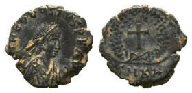 Roman Imperial Coins, Theodosius I. A.D. 379-395. AE 
Reference:
Condition: Very Fine

Weight: 0.99gr
Diameter: 11.95mm