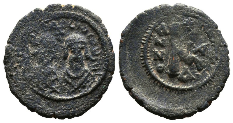 Revolt of the Heraclii (608-610 AD). AE half Follis, Alexandria.
Obv. dMN ERACL...