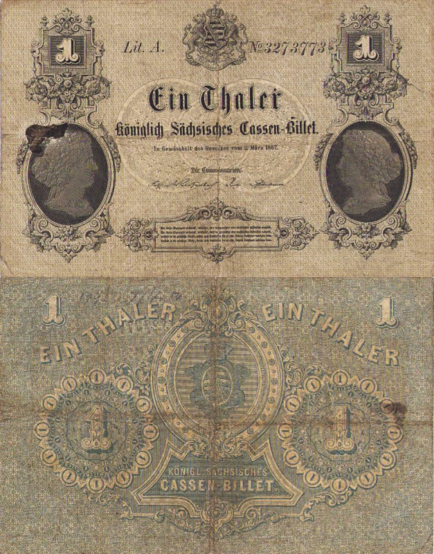 Altdeutsche Staaten und Länderbanken bis 1871 Sachsen
Königlich-Sächsisches Cas...