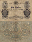 Altdeutsche Staaten und Länderbanken bis 1871 Sachsen
Königlich-Sächsisches Cassenbillett 1 Taler 2.3.1867. Grab./Kr. 462 WPM S-629 IV+