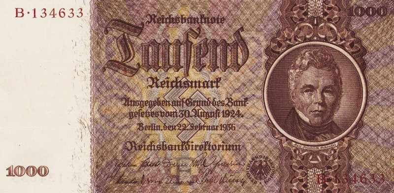 Deutsches Reich bis 1945
Deutsche Reichsbank 1924-1945 1000 Reichsmark 22.2.193...