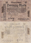 Geldscheine der deutschen Kolonien
Deutsch-Südwestafrika 1914-1918 20 Mark 8.8.1914. Kassenschein (Seitznote) Nr. 78523, Serie C Ro. 944 b Grab. DSW-...