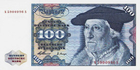 Bundesrepublik Deutschland
Deutsche Bundesbank 1960-1999 100 DM 2.1.1960. Serie N/S Ro. 266 a Grab. BRD-10 a I-