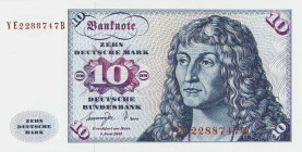 Bundesrepublik Deutschland
Deutsche Bundesbank 1960-1999 10 DM 1.6.1977. Serie YE/B (Austauschnote) Ro. 275 b Grab. BRD-19 b I