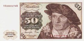 Bundesrepublik Deutschland
Deutsche Bundesbank 1960-1999 50 DM 1.6.1977. Serie YE/B (Austauschnote) Ro. 277 b Grab. BRD-21 b I-