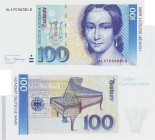 Bundesrepublik Deutschland
Deutsche Bundesbank 1960-1999 100 DM 2.1.1989. Serie AL/L8. Mit Papierandruck rechts Ro. 294 a Grab. BRD-38 a I-