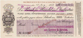 Städte und Gemeinden
Leipzig-Böhlitz-Ehrenberg (Sa) 1 Million Mark 5.8.1923. und 3 Millionen Mark 17.8.1923 Darmstädter und Nationalbank, Kundenschec...