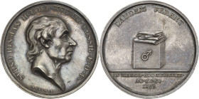 Ausbeute, Bergbau, Hüttenwesen
 Silbermedaille 1823 (Frumerie) Auf den schwedischen Bergwerksdirektor und Bergrat Sven Rinman. Kopf nach rechts / Pod...