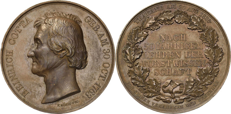 Ausbeute, Bergbau, Hüttenwesen
 Bronzemedaille 1836 (F. König) 50-jährige Lehrt...