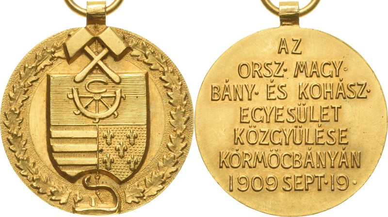 Ausbeute, Bergbau, Hüttenwesen
 Vergoldete Bronzemedaille 1909. Auszeichnungsme...