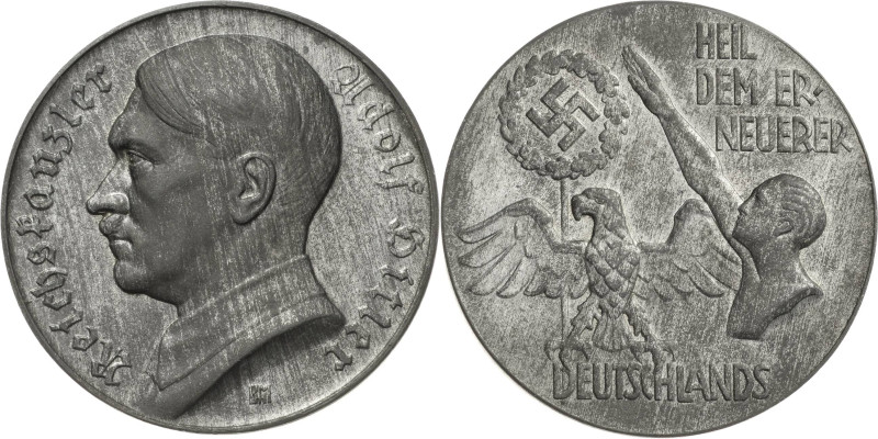 Drittes Reich
 Zinkmedaille o.J. (B.H. Mayer) Dem "Erneuerer Deutschlands". Bru...