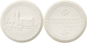 Drittes Reich
 Weiße Porzellanmedaille 1935 (Meißen) N.S.V.-Großkundgebung am 6. Ostermond in Rochlitz. Ansicht von Schloss Rochlitz / Zitat von Sche...