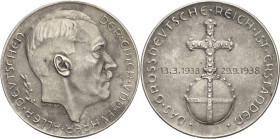 Drittes Reich
 Silbermedaille 1938 (Hanisch-Concee) Auf das Großdeutsche Reich und den Anschluss Österreichs. Kopf von Adolf Hitler nach rechts / Rei...