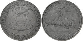 Drittes Reich
 Zinkmedaille 1939. Erinnerungsmedaille an die Deutsche Antarktische Expedition 1938/1939. Südpolkarte mit Einzeichnung von Neuschwaben...