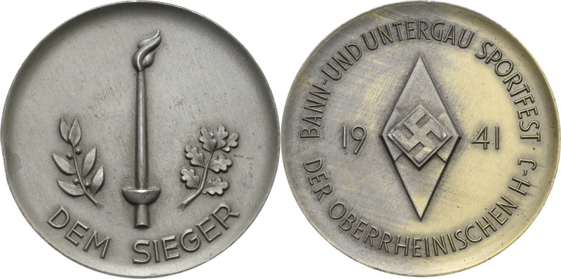 Drittes Reich
 Bronzierte Zinkmedaille 1941. Bann- und Untergau Sportfest der O...