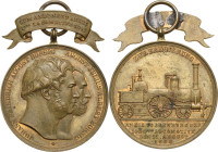 Eisenbahnen
 Bronzemedaille 1858 (W. Kullrich) Auf die Fertigstellung der 1000. Lokomotive bei der Firma Borsig. Köpfe von Johann Friedrich August Bo...