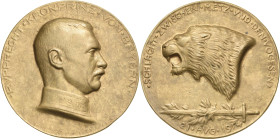 Erster Weltkrieg
 Bronzegussmedaille 1914 (Hans Schwegerle) Auf die Schlacht zwischen Metz und den Vogesen. Brustbild des Kronprinzen Rupprecht von B...