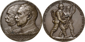 Erster Weltkrieg
 Bronzegussmedaille 1914 (Karl Goetz) Deutsch-österreichische Waffenbrüderschaft im Ersten Weltkrieg. Brustbilder Kaiser Franz Josef...