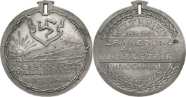 Erster Weltkrieg
 Zinnmedaille 1915. Zur Erinnerung an die Kriegshaft in Douglas, Isle of Man. Wappenschild der Isle of Man über Lageransicht mit Leu...