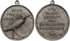 Erster Weltkrieg
 Eisengussmedaille 1916 (August Gaul) Prämie für treue Arbeit beim Roten Kreuz Merseburg in den Jahren 1914-1916. Rabe nach rechts n...