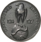 Erster Weltkrieg
 Einseitige Eisengussmedaille 1917 (Friedrich Großhans) "Durch Sieg zur Wahrheit". Nach links blickender Adler auf von einer Schlang...