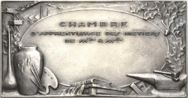 Jugendstil
 Einseitige versilberte Bronzeplakette o.J. (Colotte) Verdienstauszeichnung der Berufskammer. Symbole des Handwerks um Runde Kartusche. 74...