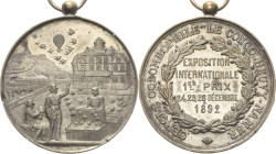 Slg. Joos - Medaillen, Plaketten, Abzeichen der Luftfahrt 1783-1945
 Versilberte Bronzemedaille 1891 (unsigniert) Preis der Internationalen Ausstellu...
