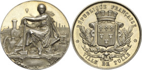 Slg. Joos - Medaillen, Plaketten, Abzeichen der Luftfahrt 1783-1945
 Silbermedaille o.J. (unsigniert) Preismedaille Ville de Tulle. Auf Amboss sitzen...