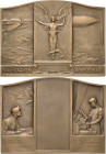 Slg. Joos - Medaillen, Plaketten, Abzeichen der Luftfahrt 1783-1945
 Bronzeplakette o.J. (um 1900) (A. Morlon) "Navigation aérienne". Drei Felder, li...