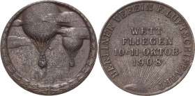 Slg. Joos - Medaillen, Plaketten, Abzeichen der Luftfahrt 1783-1945
 Bronzemedaille 1908 (Oertel) Ballonwettfahrt in Berlin. Zwei Freiballone über St...
