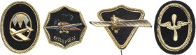 Slg. Joos - Medaillen, Plaketten, Abzeichen der Luftfahrt 1783-1945
 Abzeichen aus vergoldetem Eisenblech und besticktem Stoff o.J. Bremen. Flugzeug ...