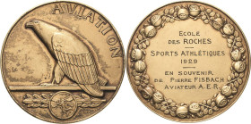 Slg. Joos - Medaillen, Plaketten, Abzeichen der Luftfahrt 1783-1945
 Vergoldete Silbermedaille o.J. (graviert 1929) (C. Mascaux) École des Roches - s...