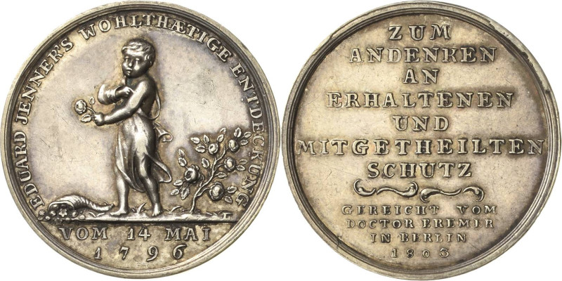 Medicina in nummis
 Silbermedaille 1796 (Loos) Prämie an Eltern und Kinder zur ...