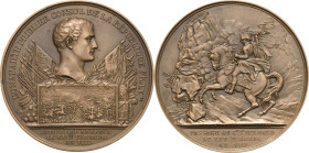 Napoleon, Befreiungskriege und ihre Jubiläen
 Bronzemedaille 1800 (= AN VIII, Prägung nach 1880) (Montagny) Überquerung des großen St. Bernhard-Passe...