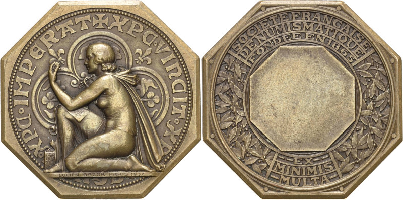 Numismatik und Prägetechnik
 Achteckige Bronzemedaille 1932 (Bazor) Prämienmeda...