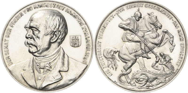 Personenmedaillen
Bismarck, Fürst Otto von 1815-1898 Silbermedaille 1895 (F.Sch...