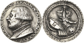 Renaissancemedaillen
 Silbergussmedaille 1538 (vermutlich späterer Guss) (Hans Kels) Auf den Leiter des Fuggerschen Handelshauses Georg Hermann. Brus...