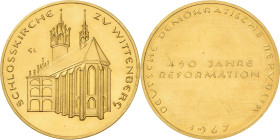 Medaillen
 Goldmedaille 1967 (G. Lichtenfeld) 450 Jahre Reformation. Ansicht der Schlosskirche in Wittenberg / 2 Zeilen Schrift. 26,5 mm, 14,94 g. Ca...