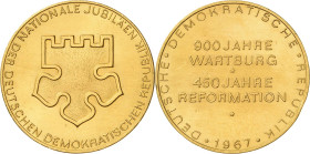 Medaillen
 Goldmedaille 1967 (Gustav Weidanz/Münze der DDR) 450 Jahre Reformation. Lutherstube / 4 Zeilen Schrift. 26,6 mm, 14,95 g. Ca. 900er Gold S...