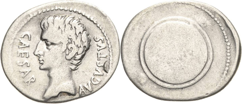 Kaiserzeit
Augustus 27 v. Chr.-14 n. Chr Denar 19/18 v. Chr., Caesaraugusta? Au...