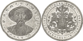 China
Kuang-Hsu 1874-1908 Zinnmedaille 1896 (unsigniert, Held) Staatsbesuch des chinesischen Vizekönigs Li Hung-chan in Hamburg. Brustbild in chinesi...