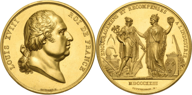Frankreich
Ludwig XVIII. 1814, 1815-1824 Große Goldmedaille zu 39 Dukaten 1823 ...