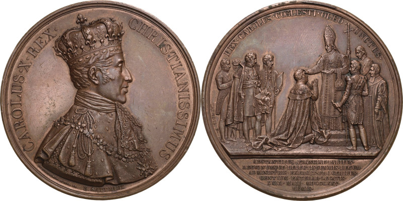 Frankreich
Karl X. 1824-1830 Bronzemedaille 1825 (E. Gatteaux) Auf seine Krönun...