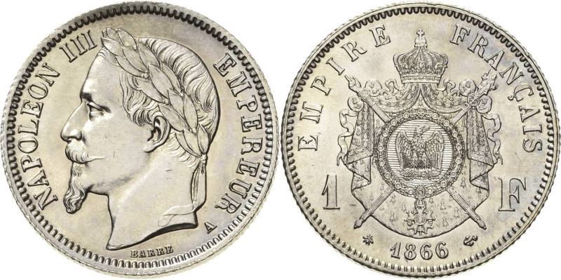 Frankreich
Napoleon III. 1852-1870 1 Franc 1866, A-Paris Gadoury 463 Prägefrisc...