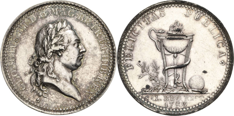 Großbritannien
George III. 1760-1820 Silbermedaille 1789 (J. P. Droz) Auf seine...