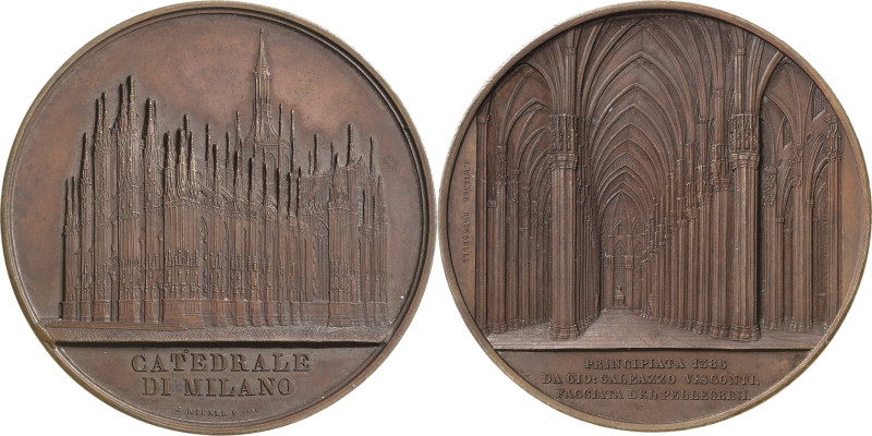 Italien-Mailand
 Bronzemedaille 1860 (J. Wiener) Mailänder Dom. Außenansicht / ...