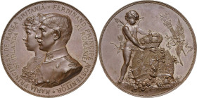 Rumänien
Karl I. 1881-1914 Bronzemedaille 1893 (A. Scharff) Hochzeit von Kronprinz Ferdinand mit Maria, Prinzessin von Großbritannien. Beider Brustbi...