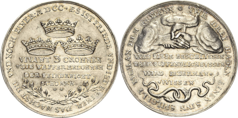 Schweden
Karl XII. 1697-1718 Silbermedaille 1700 (unsigniert, von J. R. Engelha...